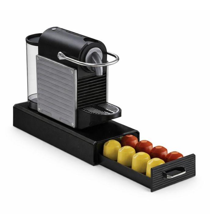 Органайзер за капсули Nespresso, За 16 капсули, 2 отделения, Черен