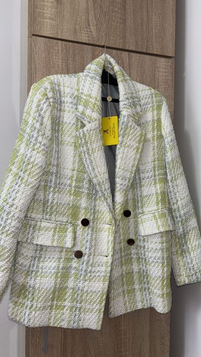 Sacou Louis Vuitton tweed white&light green NOU