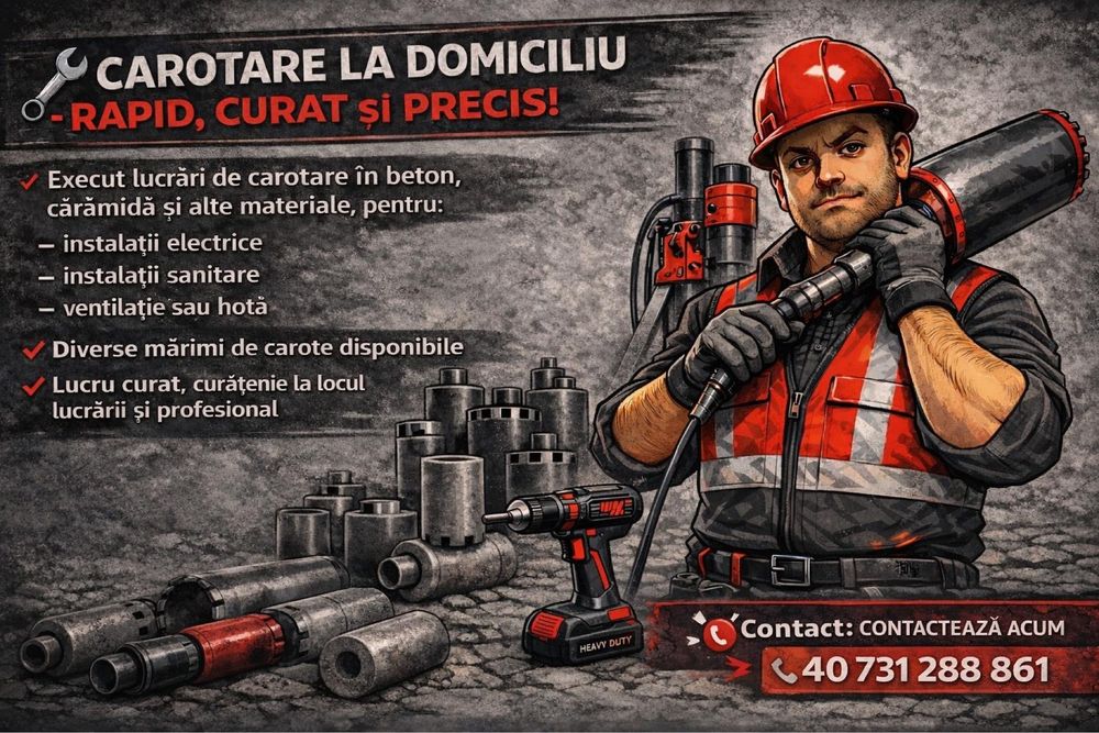 Carotare/Gauri BETON-CARAMIDA, hote,centrale,aer condiționat