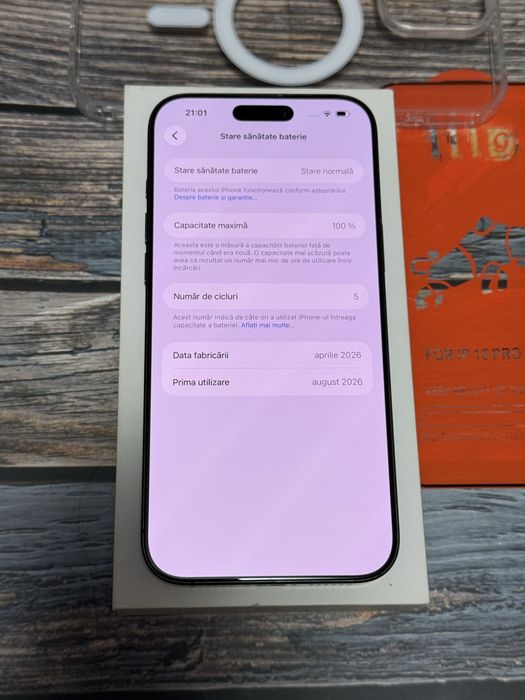 iPhone 16 Pro Max 256GB – Baterie 100% – 5 cicluri – Oferta