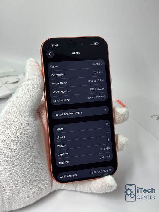 iPhone 17 Pro, 256GB, Cosmic Orange, 100% батерия, ОТЛИЧЕН, 2г. ГАРАНЦИЯ!