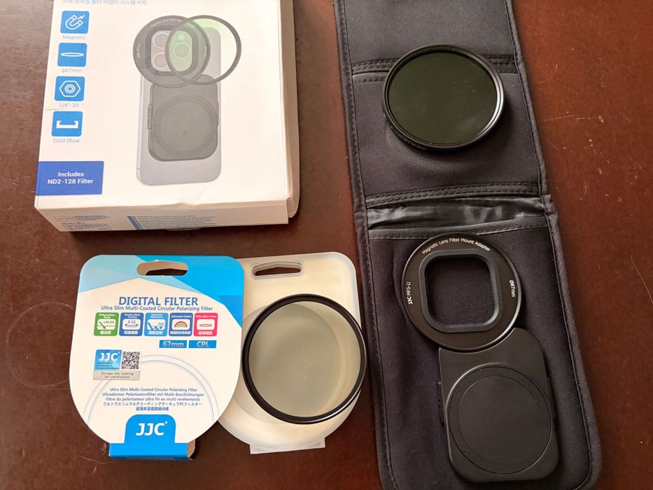 JJC 67 mm Variable ND Filter + CPL Magnetic Lens Filter Adapter Kit за iPhone за Айфон