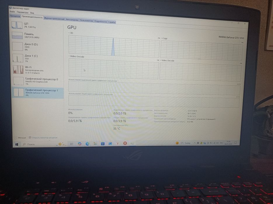 Продам ноутбук бу Асус модель Gl503v