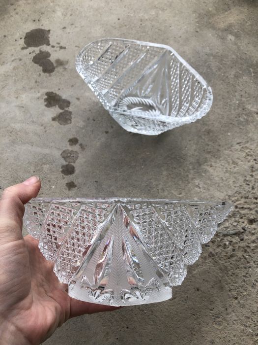 Хрустальные вазочки лодочки 2 вида