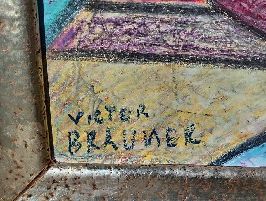 Tablou vechi - natura statica cubista - semnat Victor Brauner