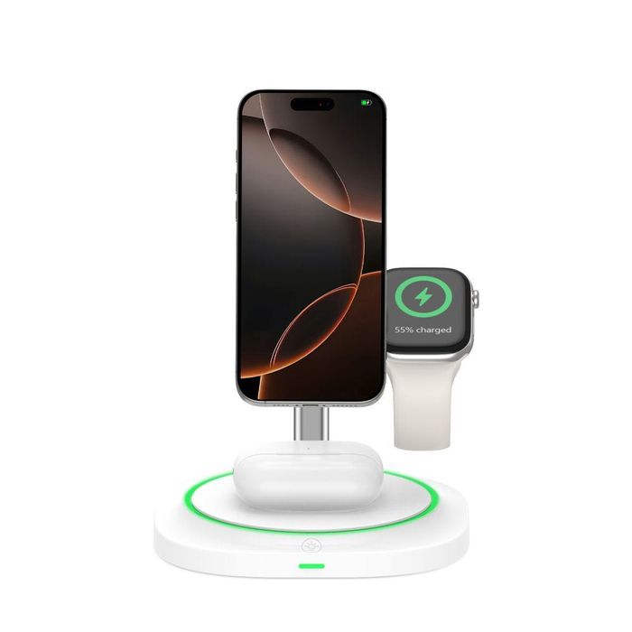 3в1 Магнитно Безжично Зарядно -Tech Protect QI15W-A46