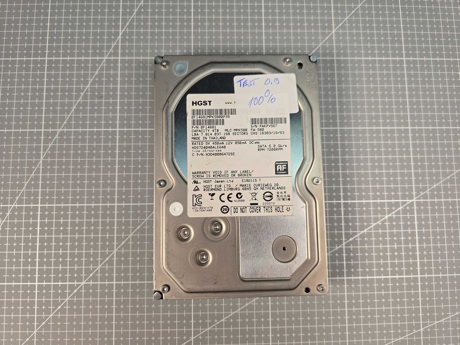 HGST 4TB Ultrastar (HDS724040ALE640) – SATA – 100% Health