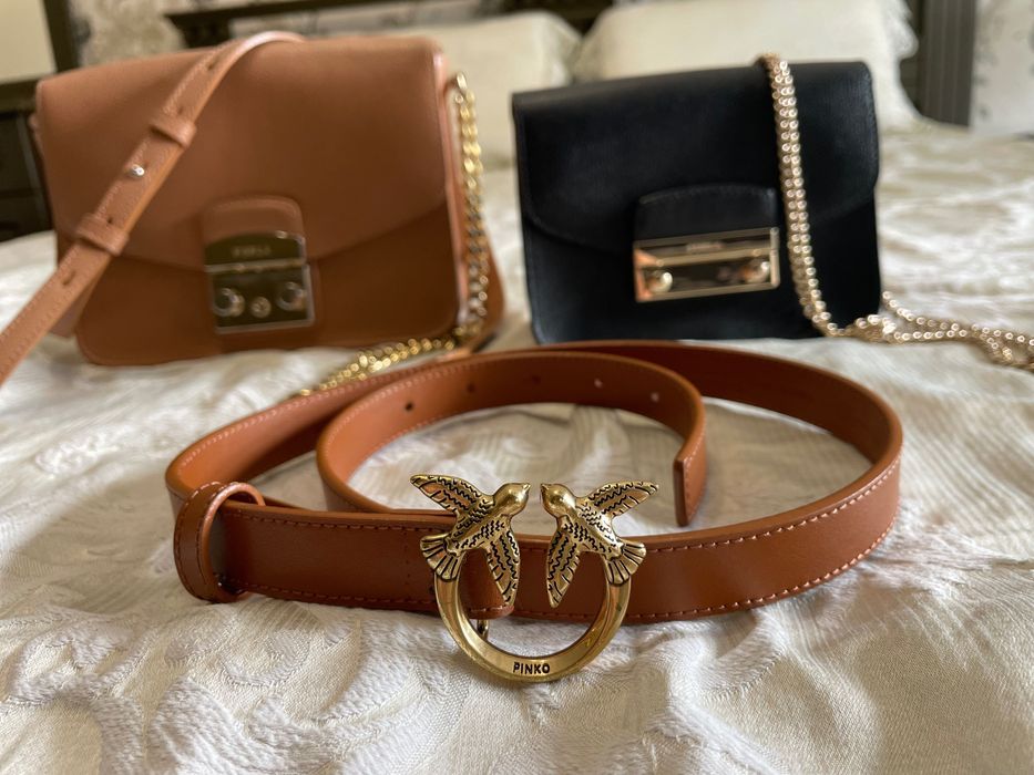 Дамска чанта Фурла и колан Пинко