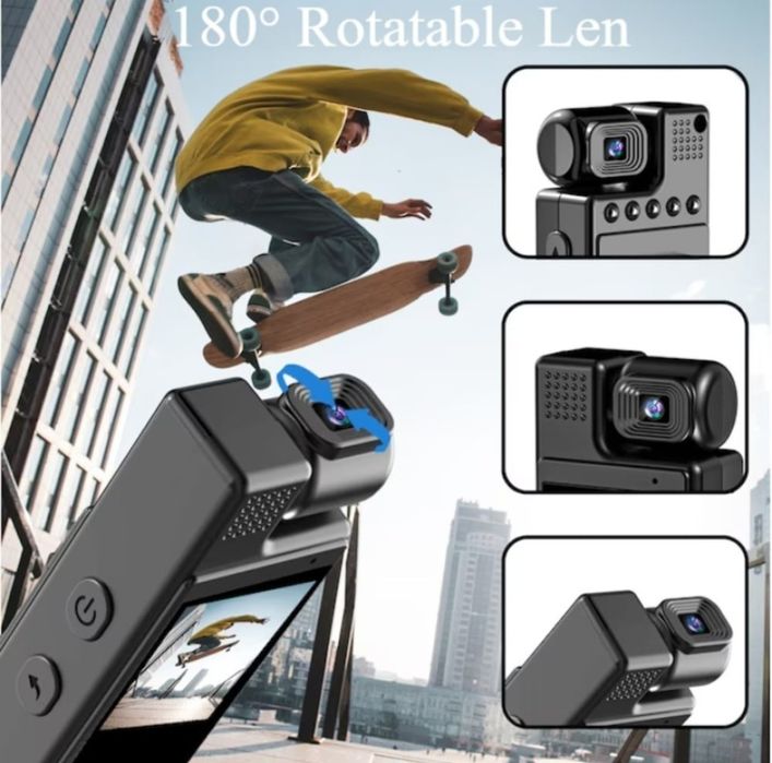 Camera video portabila rotativa 180° wi fi infrarosu