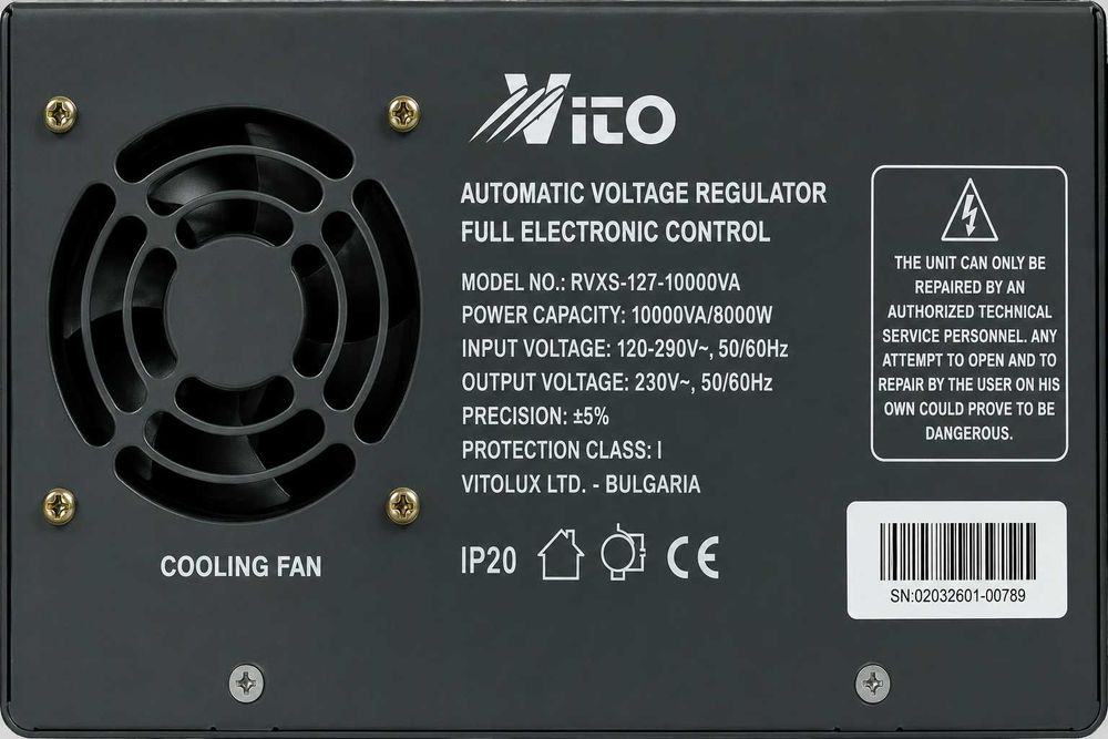 10 KVA ( 8KW ) МОНОФАЗНИ  НИСКОВОЛТАЖНИ Симисторни/TRIAC/ Стабилизатори на ток и напрежение в диапазон 120V-290V с Електронно управление, LED дисплей
