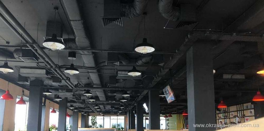 Покраска  Потолка 10 000 чёрный  красить стены и потолки и