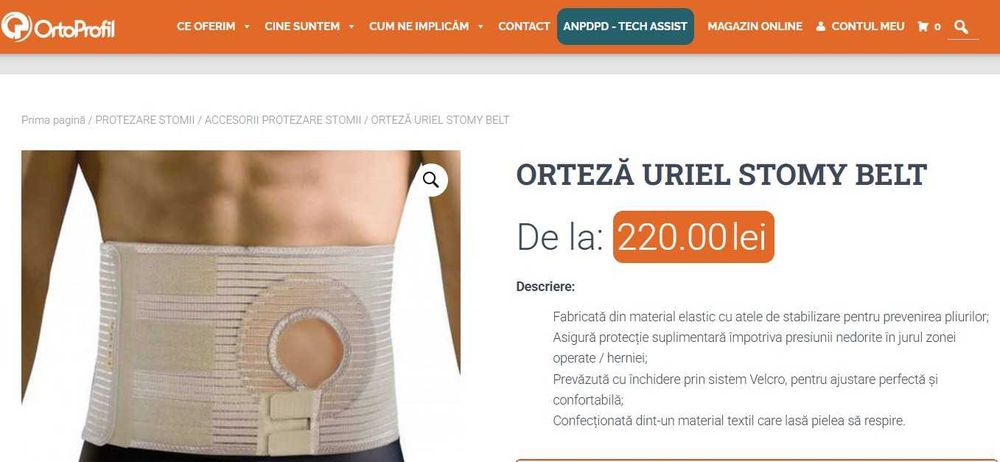 Orteză, centură abdominală, L