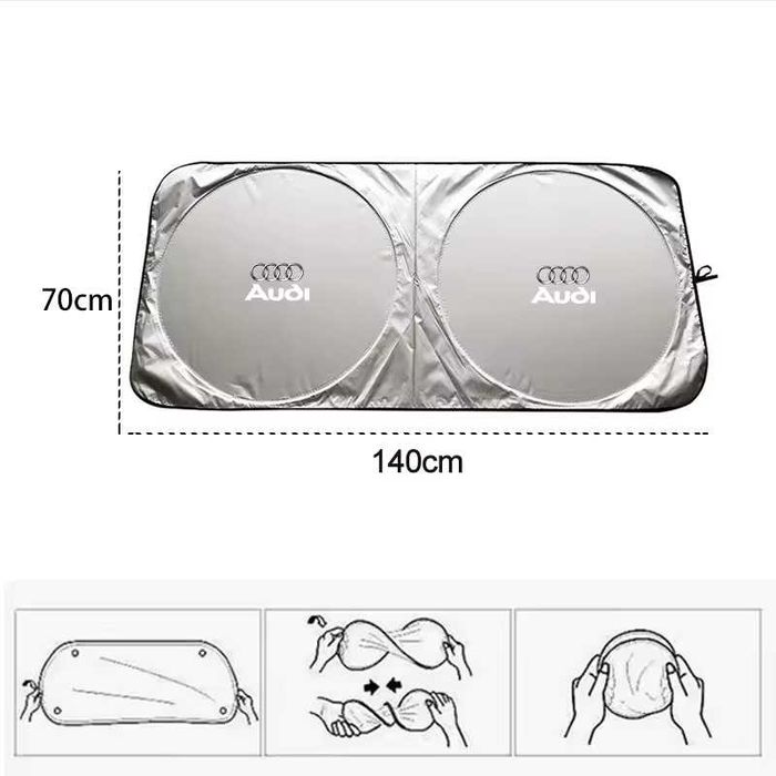 Parasolar AUTO Parbriz AUDI A3 A4 A5 A6 Q3 Q5, 140x70cm, Ultra Pliabil