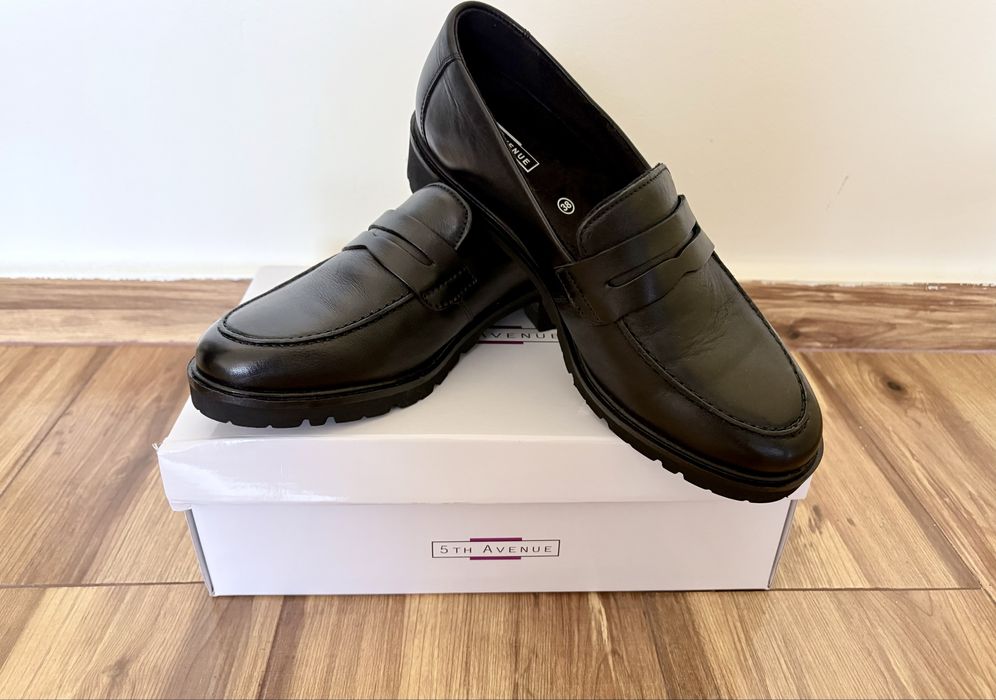 Loaferi dama  - piele, marime 38