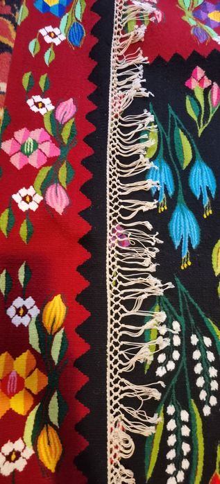 Covor oltenesc + carpeta din lână, noi, nefolosite, 250X150cm/ 45X50cm