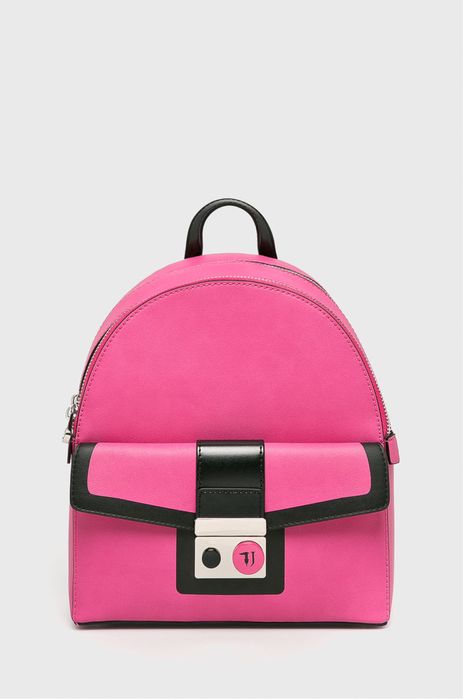 Trussardi jeans оригинална кожена раница с противопрахова торбичка