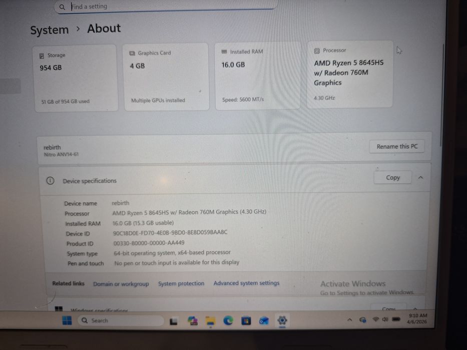 Acer Nitro V 14                             V