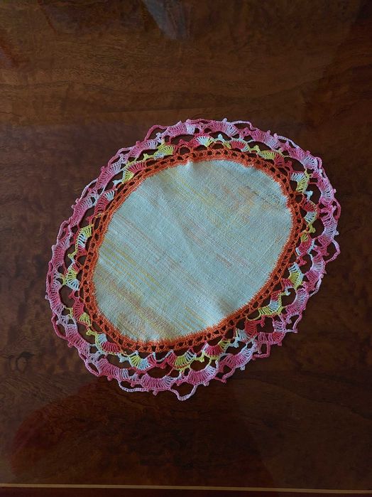 Салфетки :лён, х.б.ирис для вязания .Hand made.