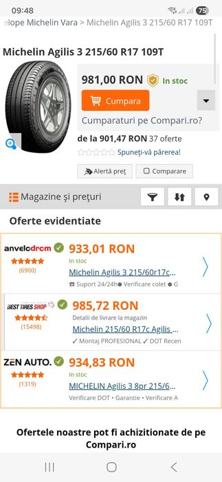 Anvelope vara 215.60r17 C  Michelin