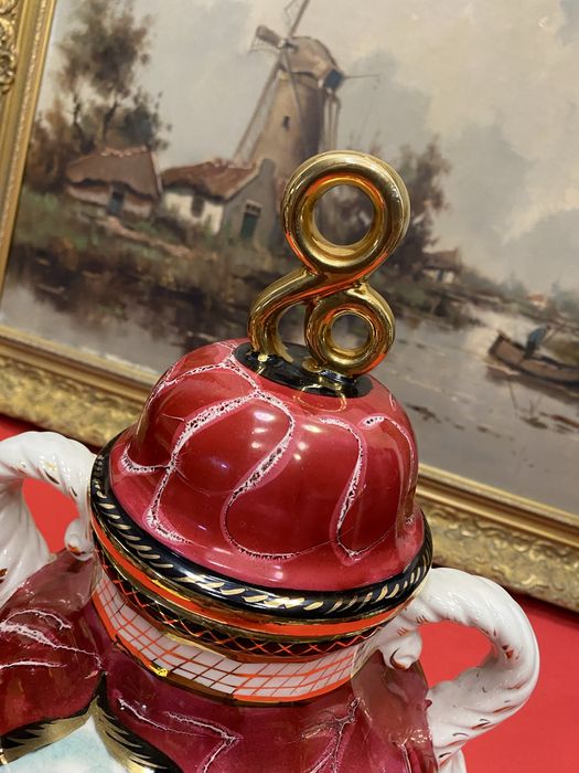 Винтидж ваза с капак H Biquet Belgium 1960 1980 пойна птица