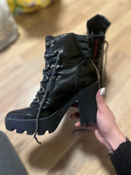 Кожени обувки на ток Calvin Klein Jeans