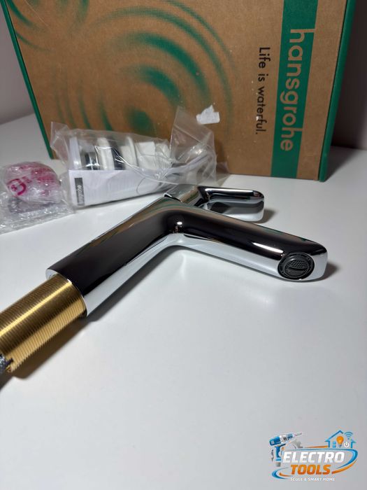 Baterie lavoar Hansgrohe Logis 110 Fine, ventil push-open, crom