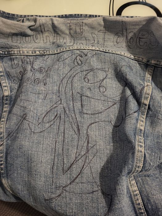 Geaca Jeans pictata manual