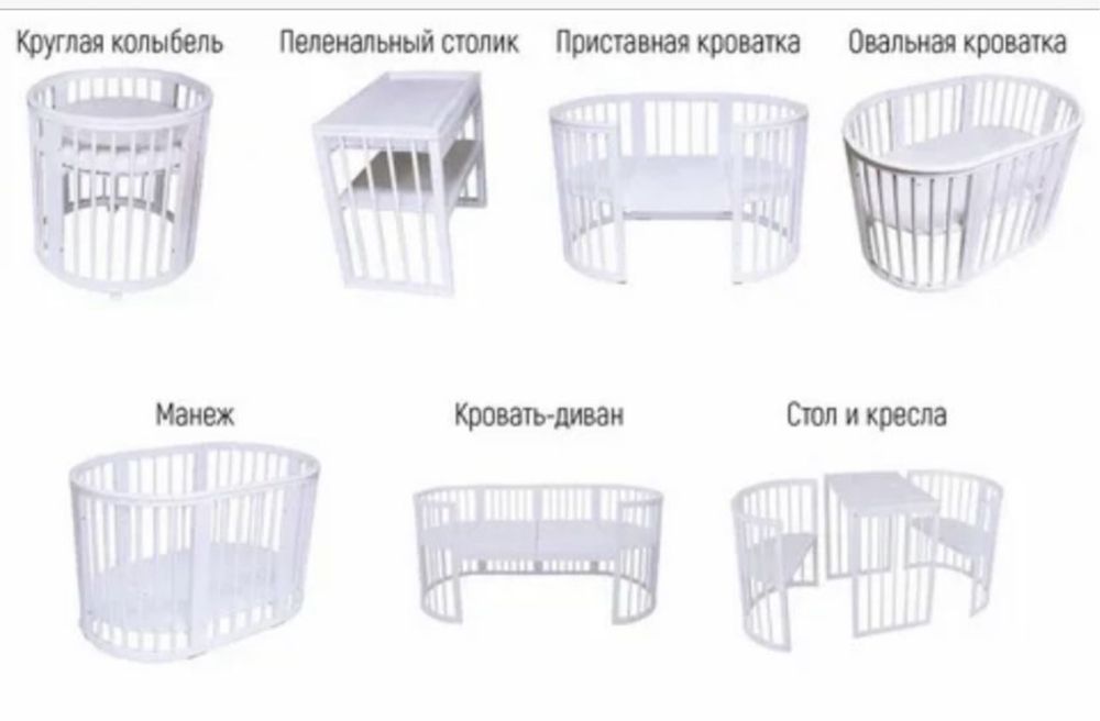 Кровать трансформер 7 в 1 до 6 лет