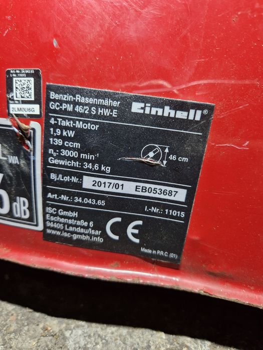 Masina tuns gazonul Einhell pornire la cheie