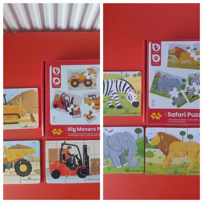 Puzzle din lemn 2 ani Bigjigs  6 piese