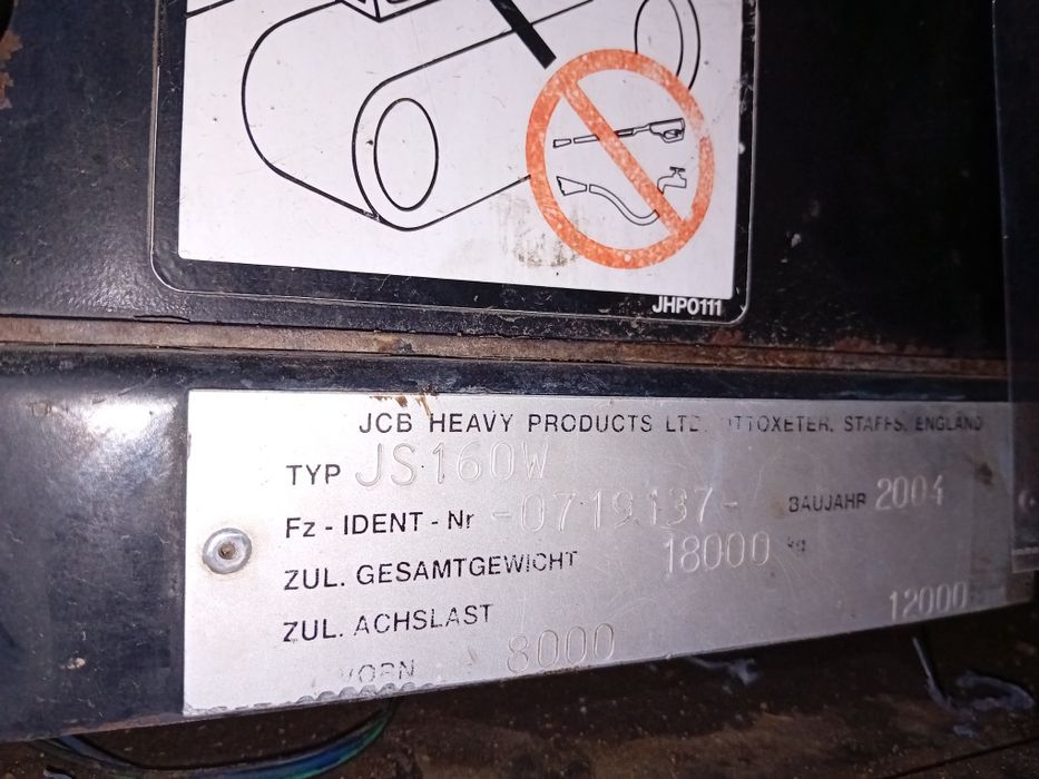 Excavator jcb js 160w 18 tone