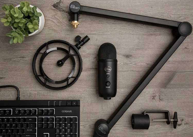 Logitech Blue Yeti Комплект 3в1 Yeticaster Микрофон Шокмаунт Штанга