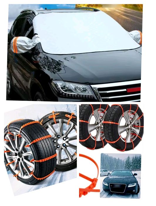 Prelata Anti Îngheț protecție Parbriz + Benzi Antiderapante Anvelope
