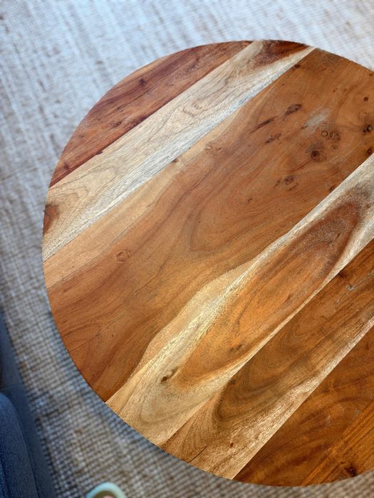 Masuta rotunda de cafea din lemn de mango