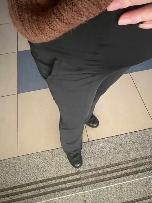 Черные штаны для беременных клеш