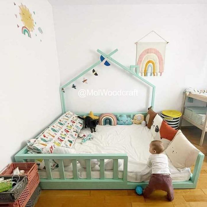 Patut copil pat montessori pat casuta pat copii mobila camera copil