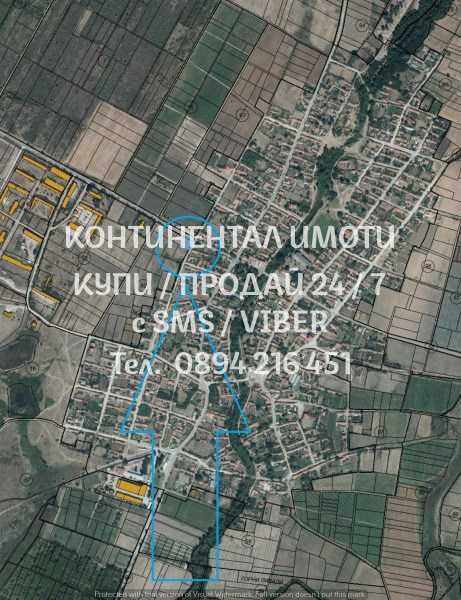 код 62917. Ъглов поземлен имот 650м2 с 25м лице на асфалтов път