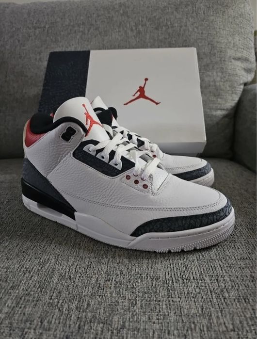 Air Jorrdan 3 Retro Fire Red Denim - Marime 42
