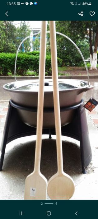 Ceaun fontă/Sobă inox 42cm/ disc fontă/ grill fontă/ wok fontă