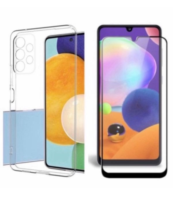 Samsung A52/A53/A54/A55/A56 Husa Soft Silicon Neagra + Folie Sticla Te