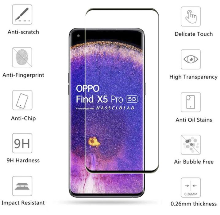 Folie sticla CURBATA 5D FULL GLUE Oppo Find X5 Pro / Oppo Find X8 Pro