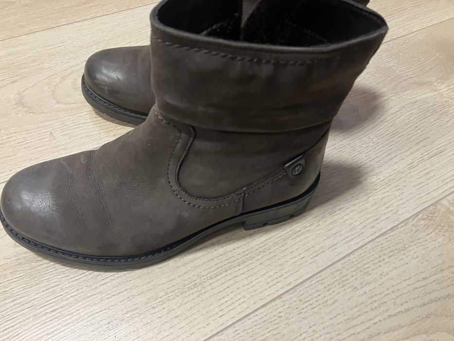 Евтини Боти в тъмно кафяво естествена кожа 36