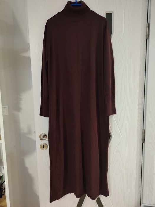 Дълга рокля с поло Бордо 2XL
