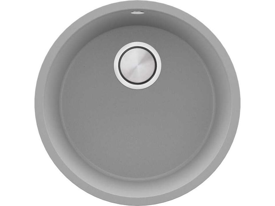 Сива кръгла кухненска мивка за вграждане под плот Валета 50 460x460 мм