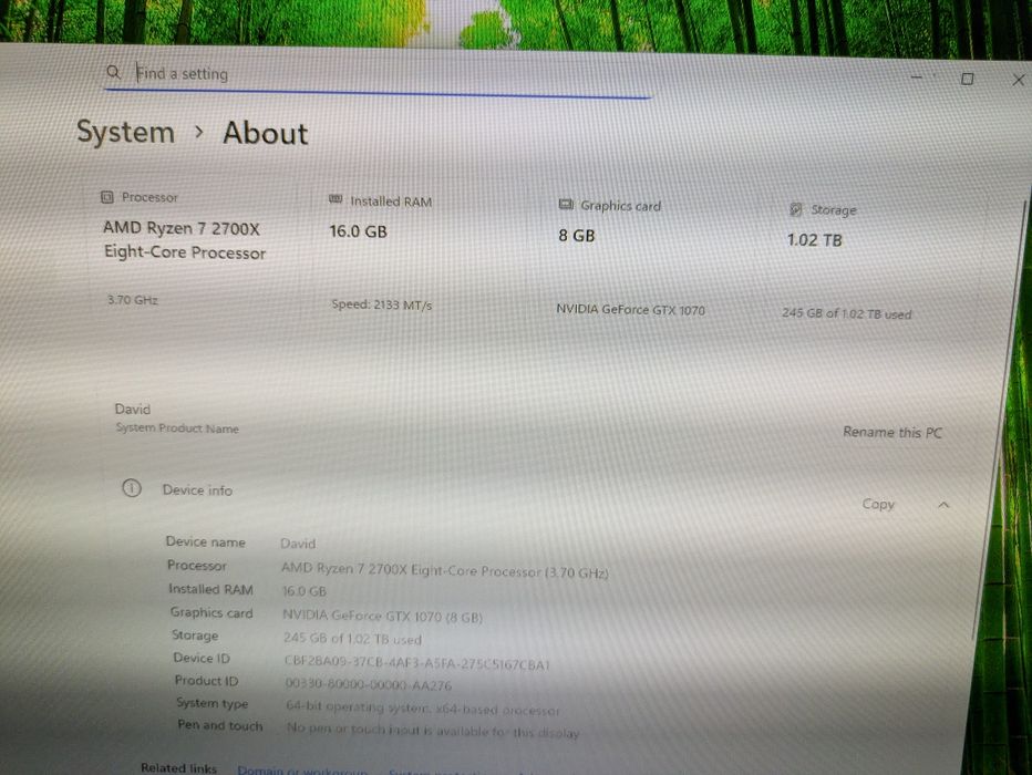 Pc gaming ryzen 7 gtx 1070 16 gb ddr4 ssd