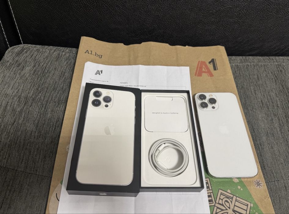 КАТО НОВ 128GB iPhone 13 Pro Max A1 Гаранция 2024 Silver