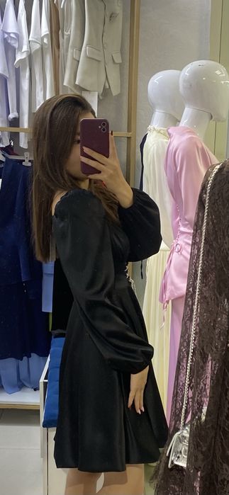 чёрное платье вечерный.