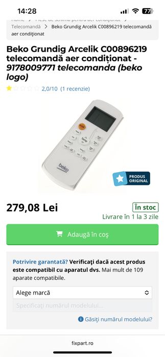 Telecomenzi aere conditionata