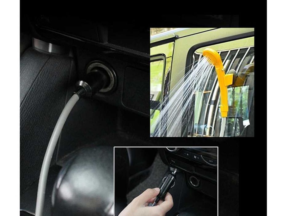Преносим къмпинг душ с помпа – 12V за автомобил и външна употреба