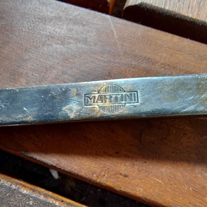 MARTINI  голяма посребрена коктейлна лъжица и брандирани подложки